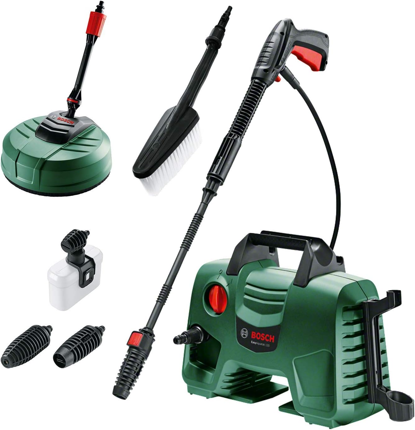 Bosch Home and Garden High Pressure Washer EasyAquatak 120 (1500W, Home and Car Kit Included, Max. Flow Rate: 350l/h, in Cardboard Box) - Amazon Exclusive, Green, 37.5 cm*40.0 cm*20.0 cm