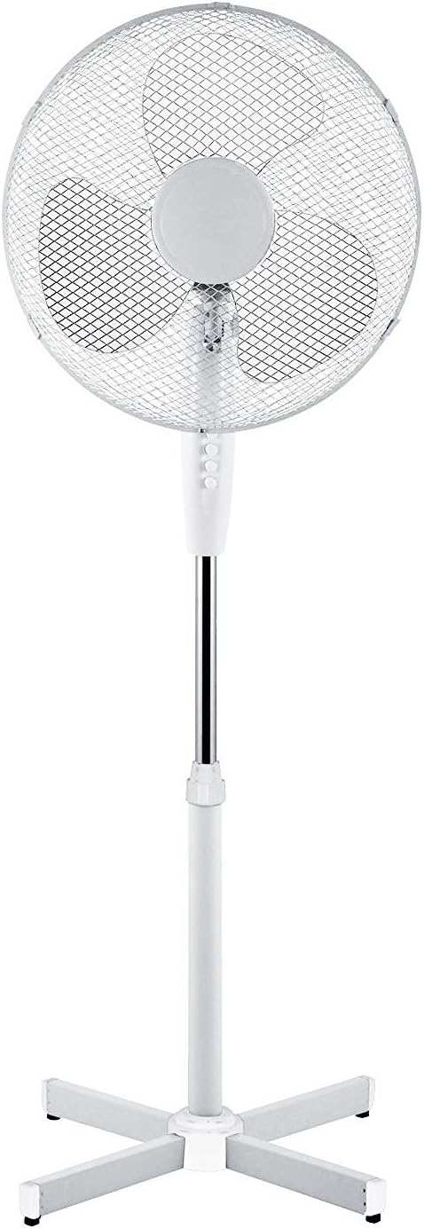 Generic 16 OSCILLATING PEDESTAL AIR COOLING ELECTRIC FAN EXTENDABLE ADJUSTABLE STAND, White