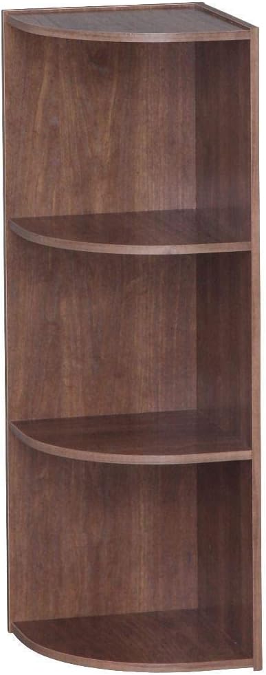 Iris Ohyama, Cabinet with Shelving / Wooden Cabinet with Shelves / 3-Tier Corner Shelf, Easy Assembly, Modular, Design, Office, Living Room, Bedroom - Corner Shelf - CX-3C - Brown