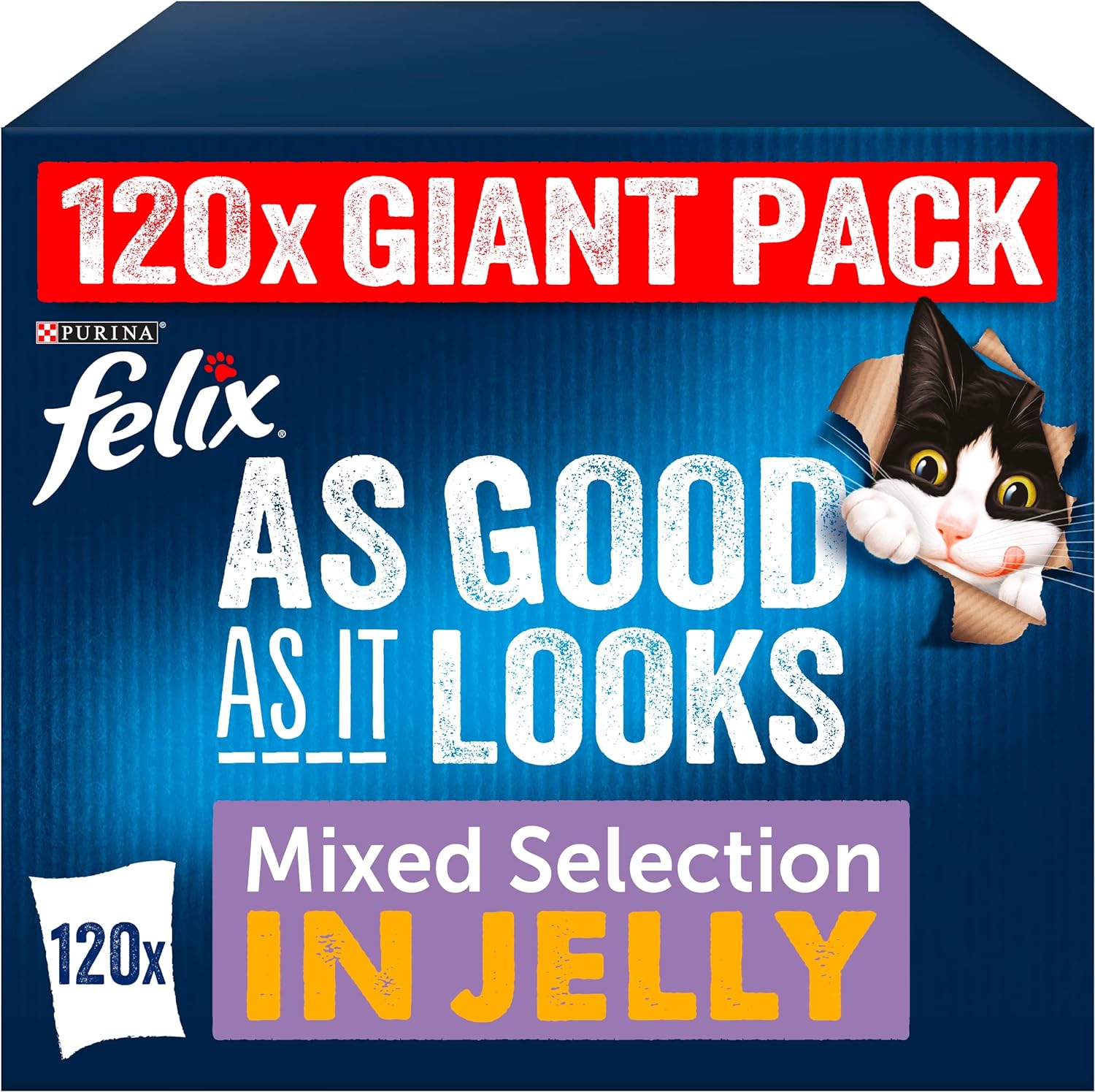 Felix As Good As It Looks Meat And Fish Cat Food, 100 g (Pack of 120)