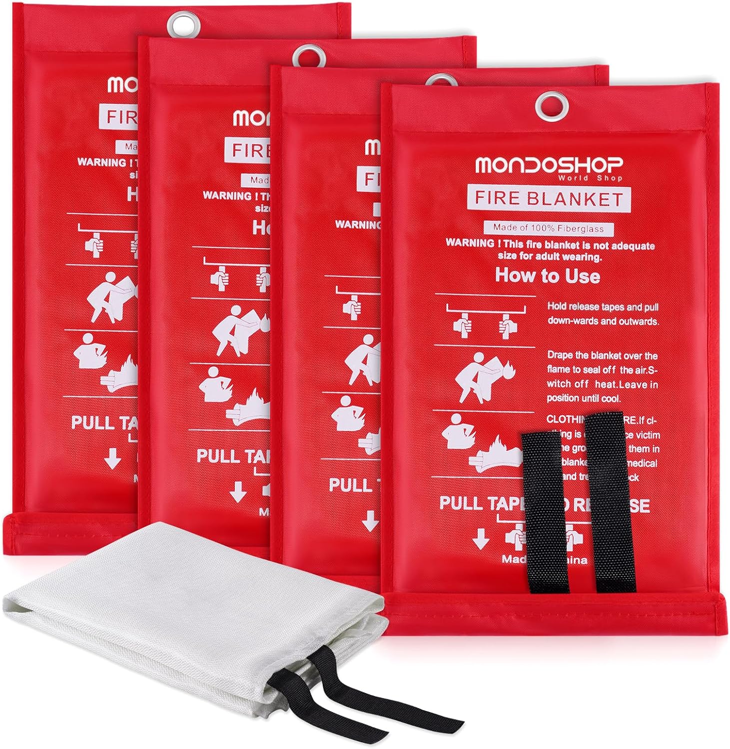 Mondoshop TUV Fire Resistant Blanket - 4 Pack